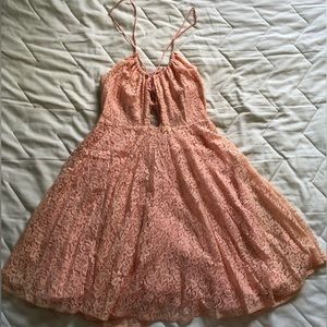 Love Sadie pink lace mini dress, size XS